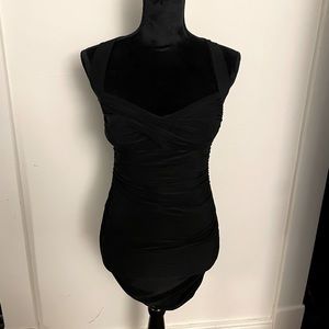 Pinup ruched cross back top dress